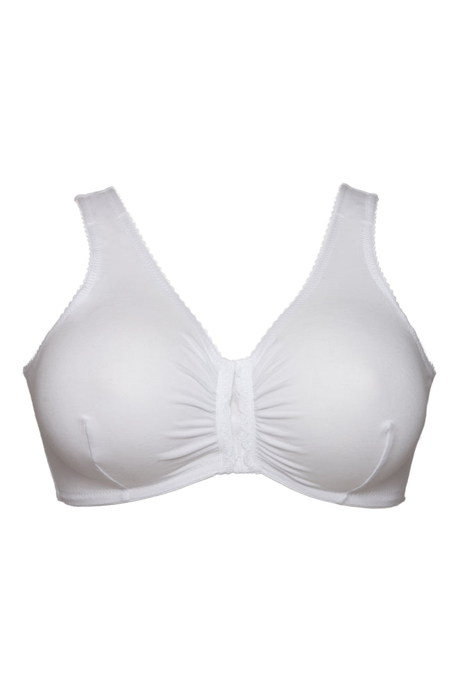 Unique Front Close Bra, White