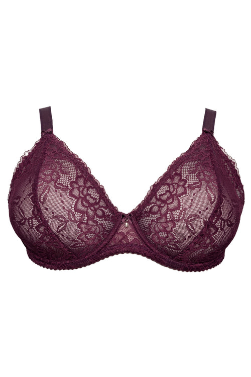 Valentine Triangle bra, Dark Cherry